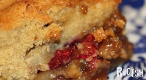 serving of cranberry pear spoon cake