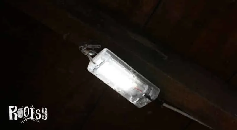 LED light in chicken coop. Experiencing the ebb and flow of egg production? You can safely provide supplemental chicken coop lighting when you take these factors into consideration. | Rootsy.org