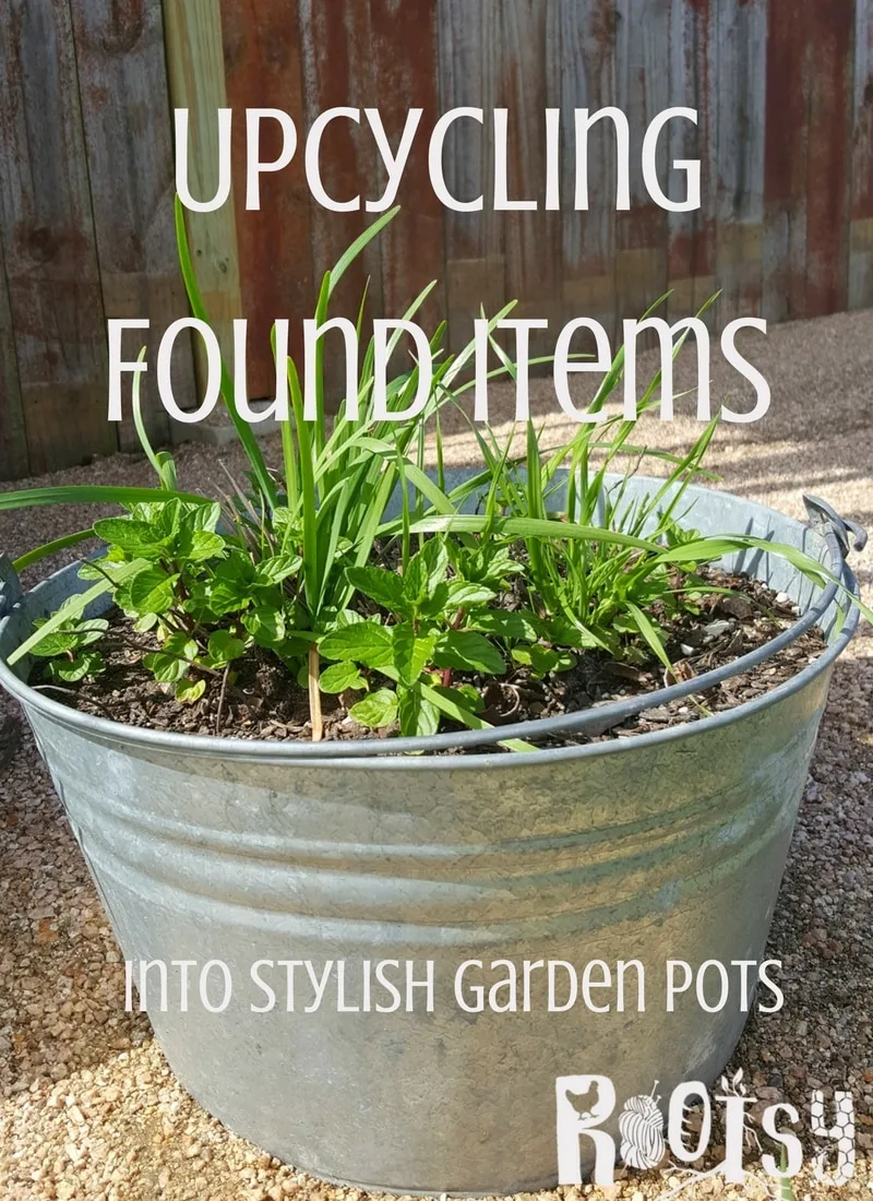 Use these ideas to upcycle items into garden pots. You’ll be surprised how much produce can be grown if you think of these items in new ways | Rootsy.org