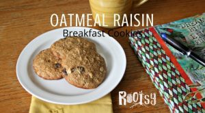 Bake and freeze these oatmeal raisin breakfast cookies for quick morning meals. Full of natural and filling whole grains, fiber, fruit and nuts they are sure to be a filling meal on even the busiest mornings | Rootsy.org