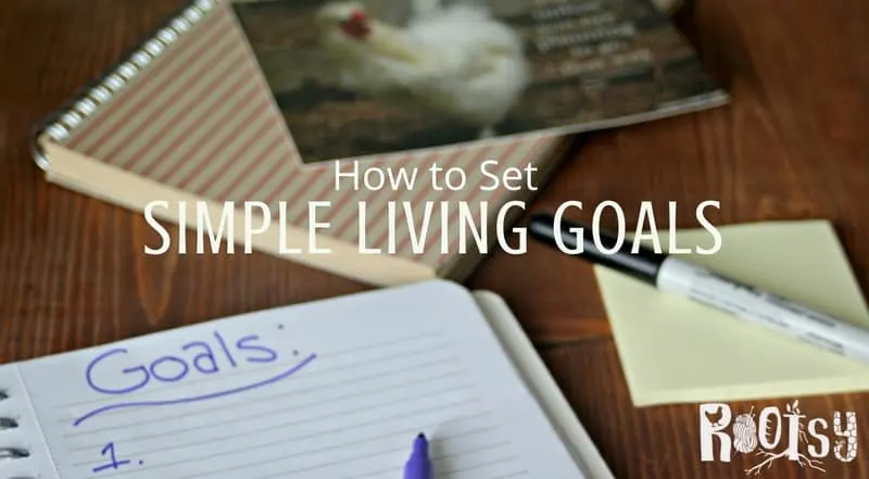 Gather steam, resources, and focus for long-term success in your intentional lifestyle by setting simple living goals with this easy and doable approach | Rootsy,org