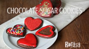 An easy and delicious chocolate sugar cookie recipe perfect for gift giving and having with tea as an afternoon snack. These are perfect plain but also serve as a great canvas for decorating with frosting, sprinkles, and more | Rootsy.org