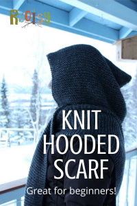 DIY Knit Hooded Scarf with Free Pattern!