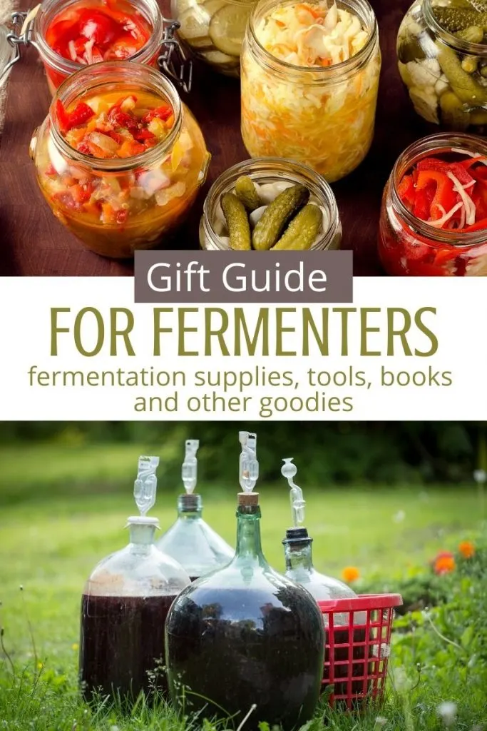 collage of fermented foods in fermentation jars